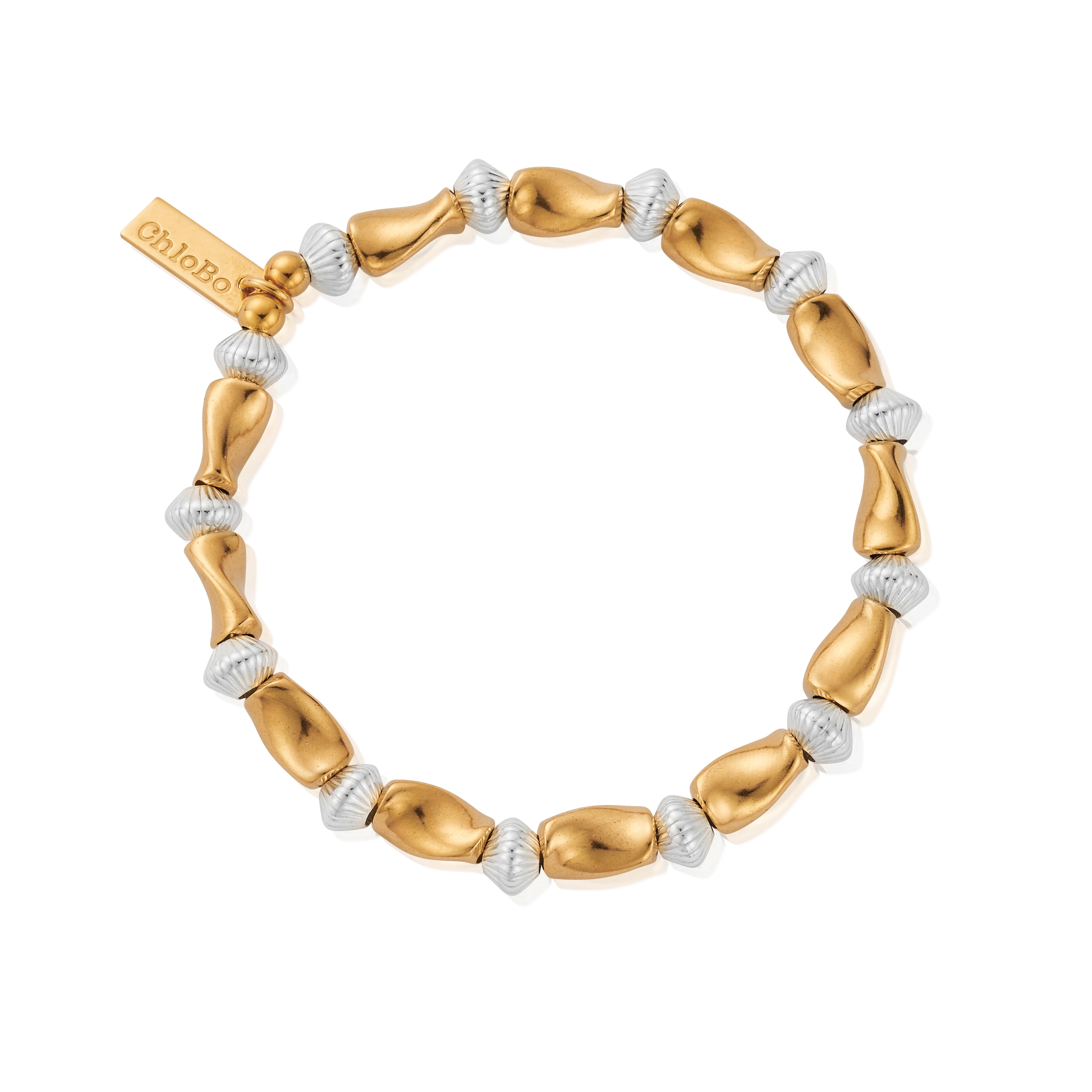 Mixed Metal Twisted Disc Bracelet