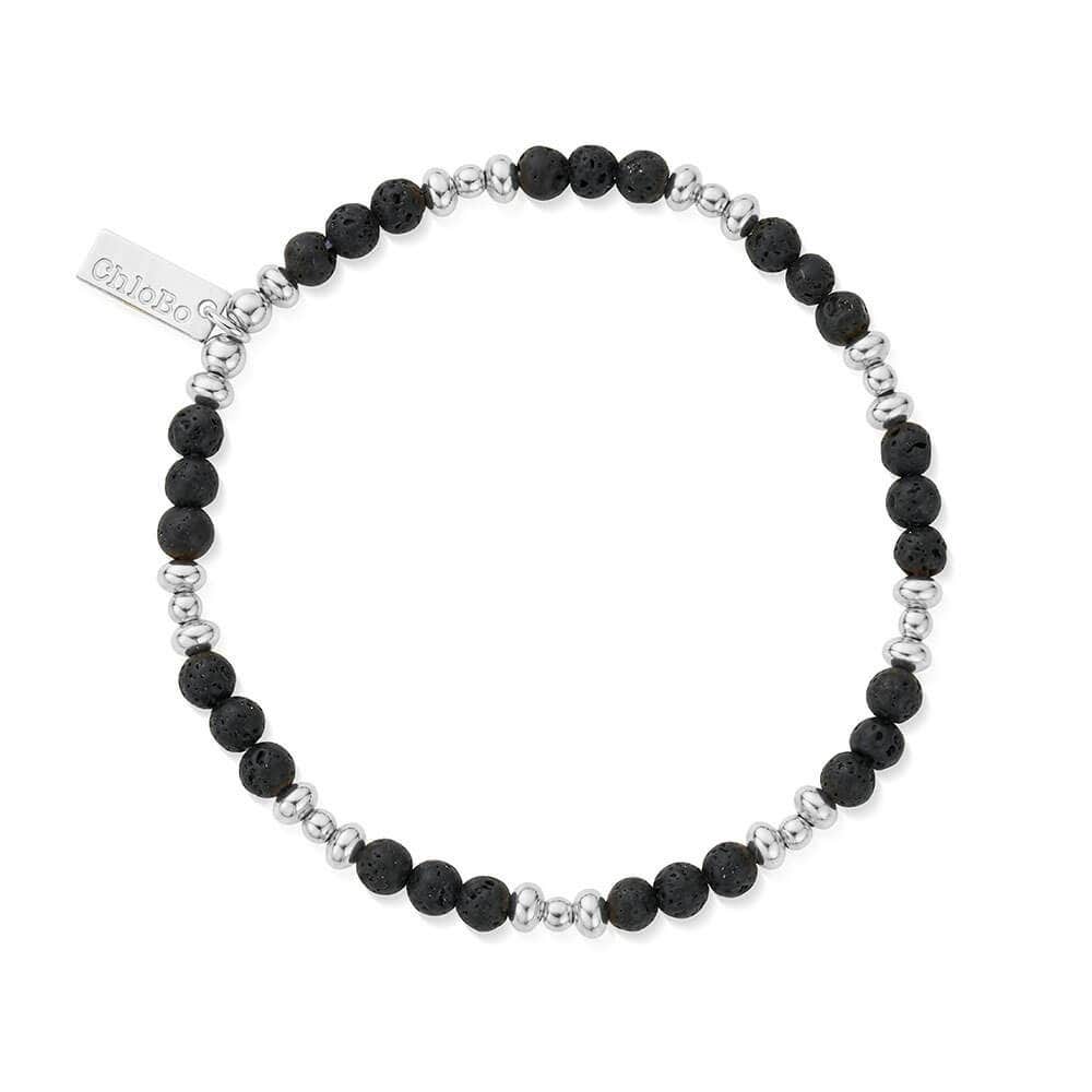 Men's Black Lava Saucer Bracelet