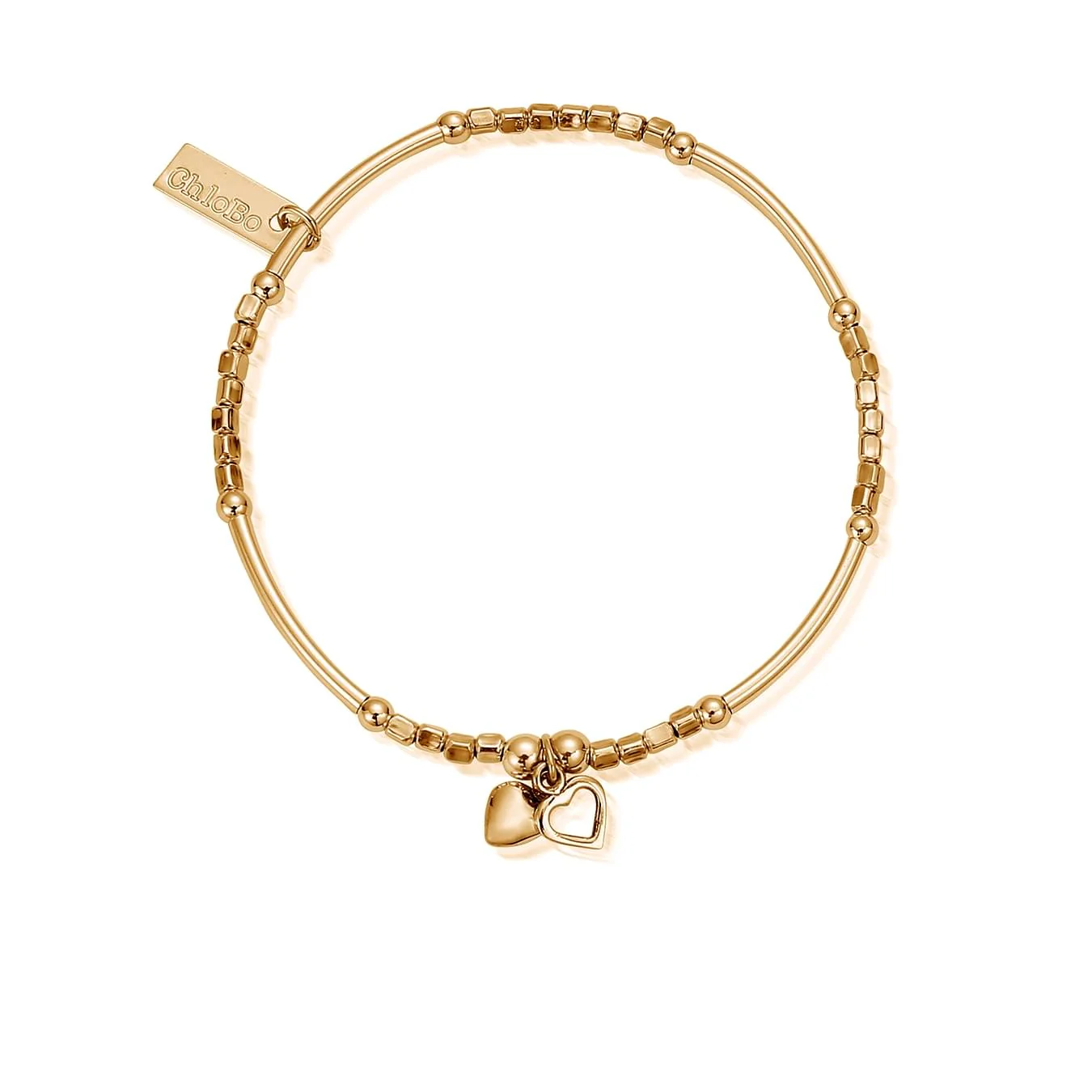 Mini Noodle Cube Double Heart Bracelet - Image 2